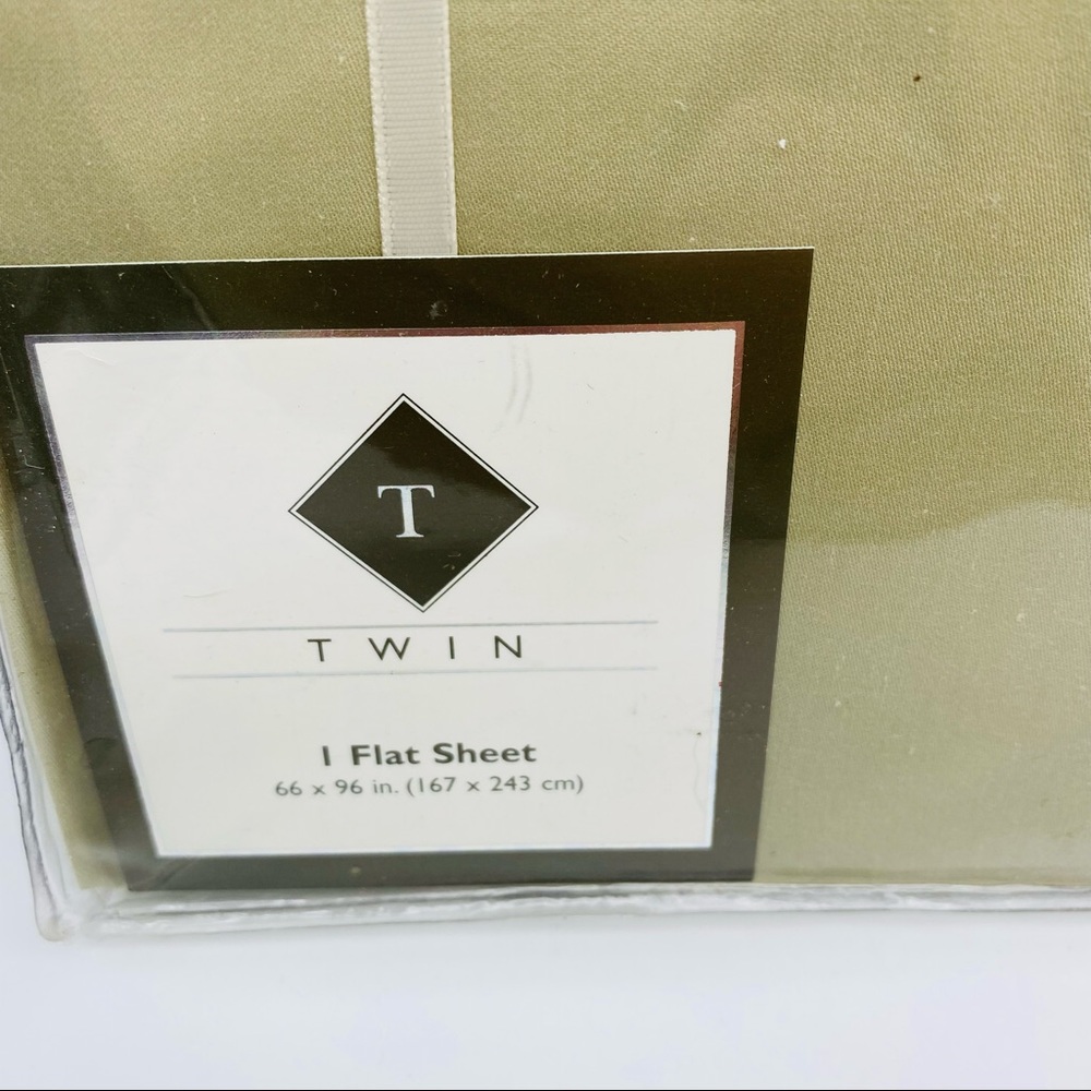 Veratex Crystal Collection Solid Green Twin Sheet Set 330 Thread Count RARE - Picture 4 of 12